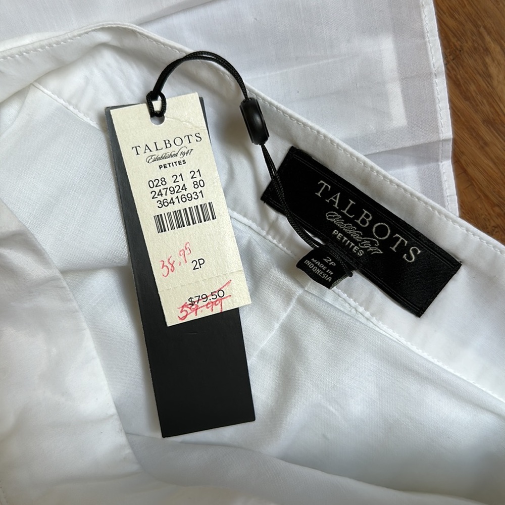 Talbots Petites White Ruffle Skirt NWT Size 2P - Picture 5 of 6